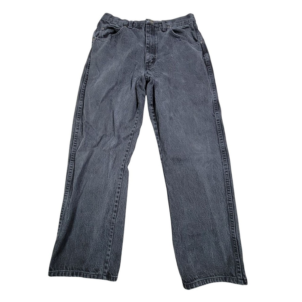 Red Kap Jeans Mens 34X32 Black Regular Fit Straight‎ Leg Button Zipper Pockets